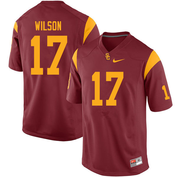 Men #17 Zach Wilson USC Trojans College Football Jerseys Sale-Cardinal